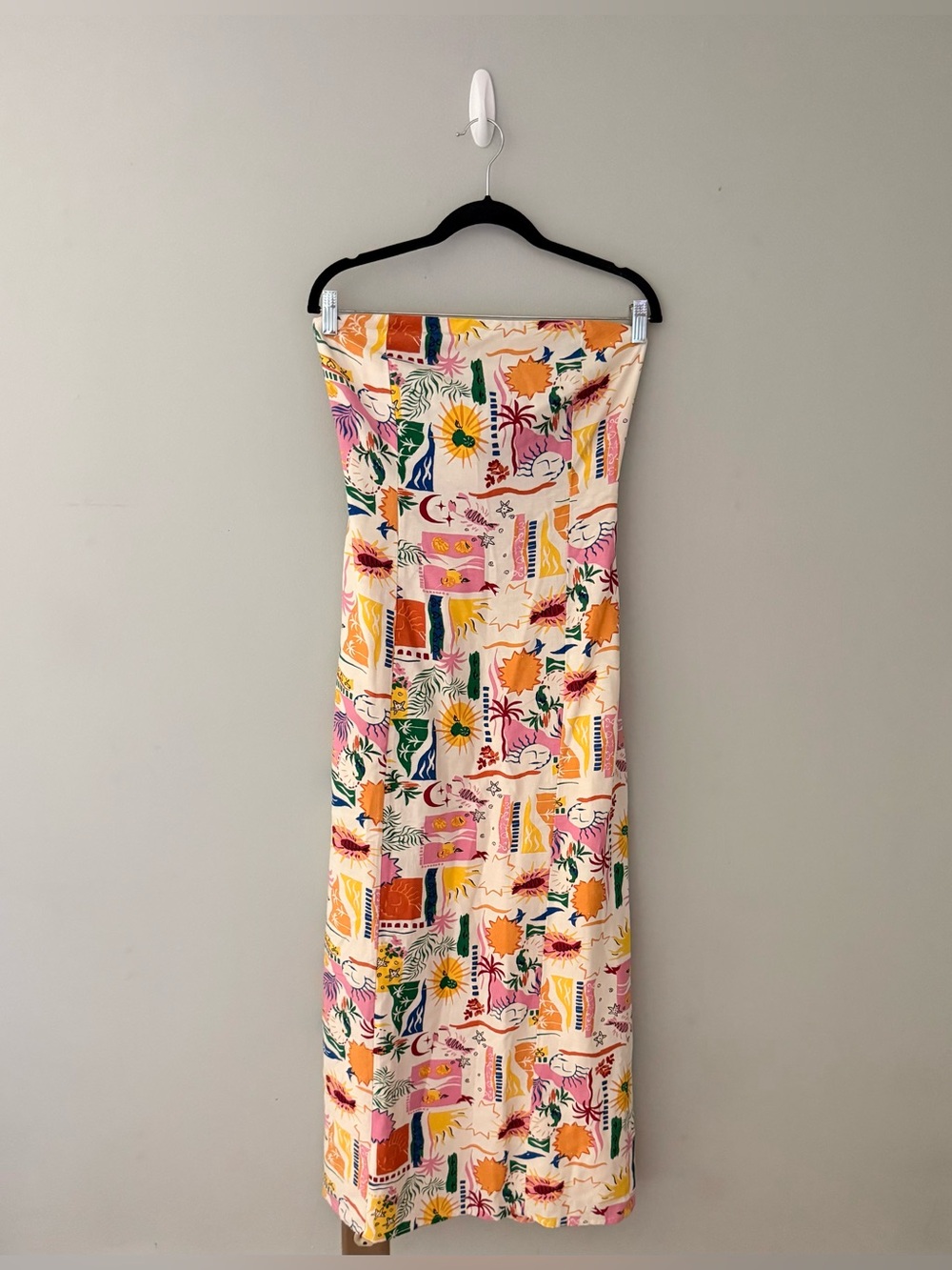 Italian Summer Print Linen and Cotton Blend Dress